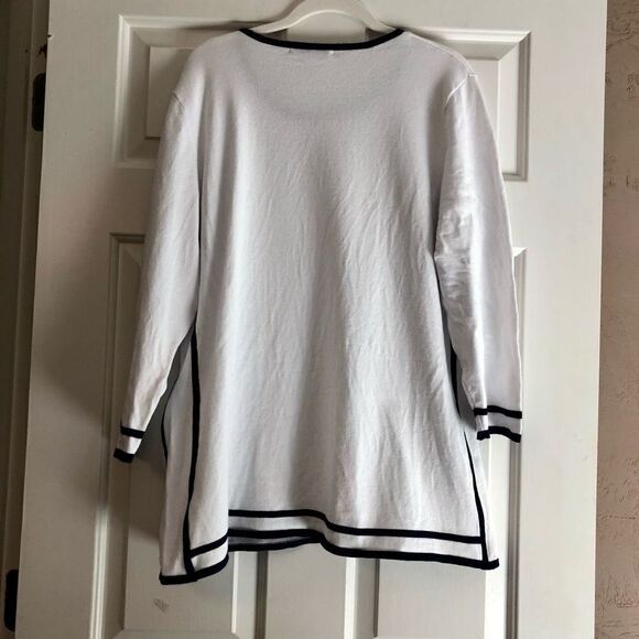Allison Daley Women’s White Sweater Black Outline XL - Picture 3 of 8